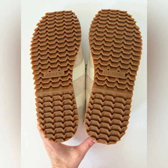 J. Crew Women's Trainers in “Metallic” Cream and Clay/Gray Color, Size 9 - Picture 9 of 10